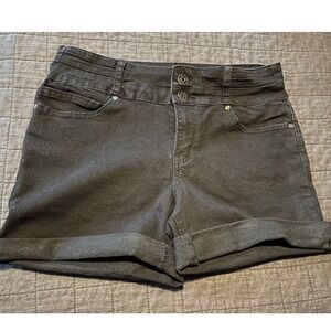 Silver Crush Black Denim Cuffed Shorts Women's Size 11 12